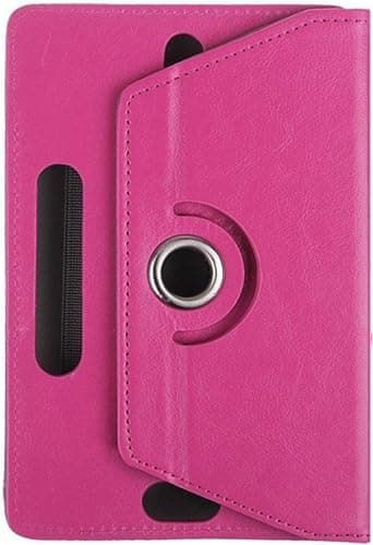 7inch Tablet Case - Universal PU Leather Stand Folio Case Cover for All 6",6.8",7" Tablets, Fit for Kindle eReaders Fire Tablet- Kobo/Voyaga/Lenovo/Sony E-Book/iPad Mini 5 4 3 2 1 (Pink) — view 3
