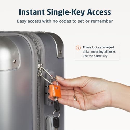 TravelMore Suitcase Padlocks with Keys, TSA Approved Travel Luggage Locks — view 5