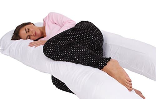 sleepdove 9Ft Large U Pillow Body/Bolster Support Maternity Pregnancy Support Pillow with Free Removable Cotton Blend Breathable Zip Cover - Made in UK (Mocha) — view 2