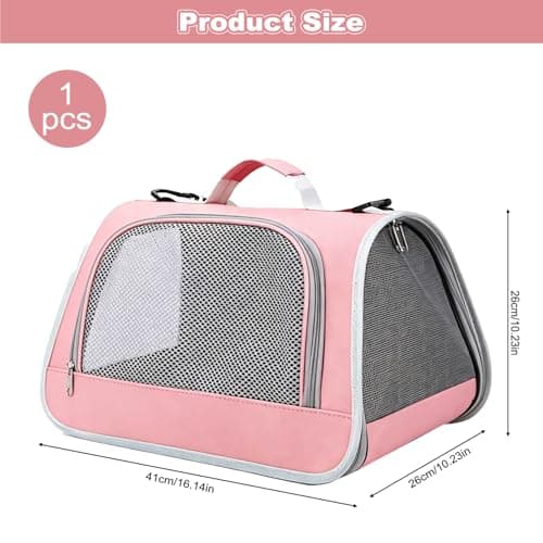 Foldable Small Animal Carrier Bag, Oxford PVC Portable Pet Travel Bag with Transparent Window, Guinea Pig Carrier for Guinea Pig Hamster Rabbit Hedgehog Parrot Outdoor Walking Camping — view 2
