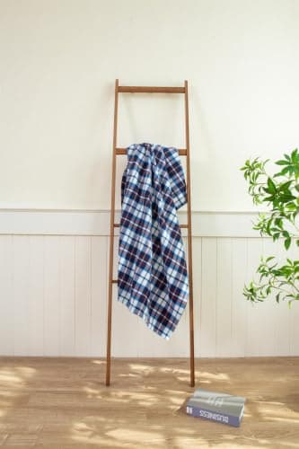 Adore Home 120x150cm Single Tartan Check Polar Fleece Throw Blanket Blue — view 5
