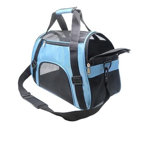 ZvoanSem Pet Carrier Bag,Small Cat Carrier Kitten Puppy little Dog Carrier for Travel Airline Approved Small Animal (S, Blue)
