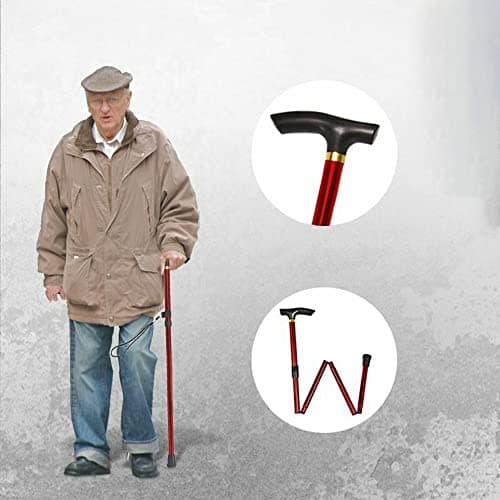 PLASTIFIC Walking Stick, Easy Adjustable Height Folding Extendable Walking Cane, Lightweight Flexible and Durable Walking Aid Mobility Aid Collapsible Walking Stick (Silver) — view 5