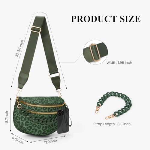 SDSFGX Leopard Bum Bag for Women Light Crossbody Bag Spacious Travel Waist Pack Fashion Animal Print Boho Shoulder Purse — view 5