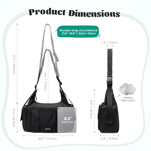 GOLF QUALITY Padded Diaper Bag 22 liters, Crossbody Travel Bag for Baby Diapers, Hospital Bag for Mom, apricot, 14L — view 3