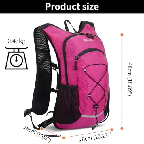 Asnewkit Lightweight Hiking Backpack, 18L, Red — view 3