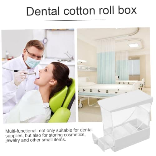 Kichvoe 2pcs Press-on Plastic Cotton Rolls Holder Organizer Box with Sealed Lid for Cotton Wool and Rolls Storage Suitable for Home Care Settings and Travel Kit — view 3