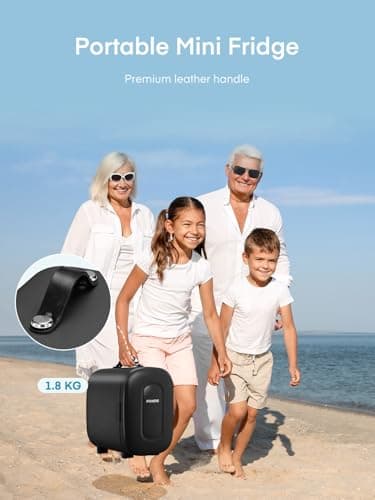 FOHERE Mini Fridge Portable, 5 Liter/6 Cans Small Fridge Cooler & Warmer, Quiet, DC/AC Power, Cmpact Mini Fridge for Bedrooms, Office, Skincare, Car, Travel, Black — view 6