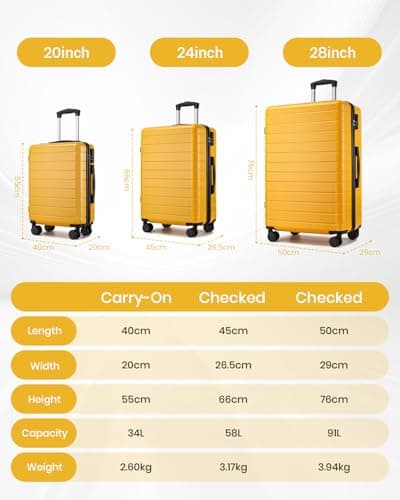 Shavont 28 Inch Large Suitcase, ABS+PC Hard Shell Check-in Luggage — view 4