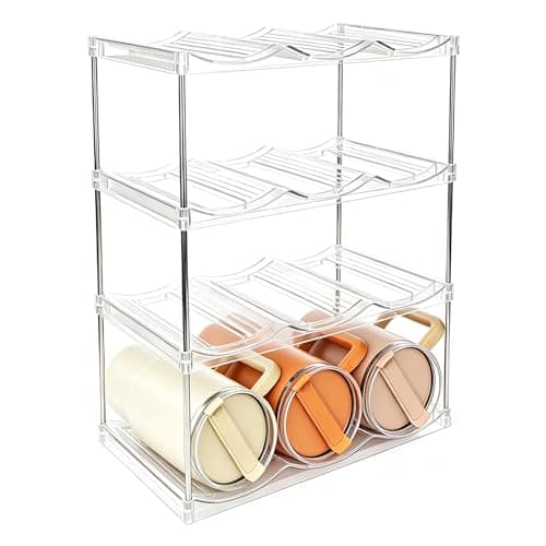 HENTPTD Stackable Water Bottle Organiser, Wine Bottle Holder for Cupboard