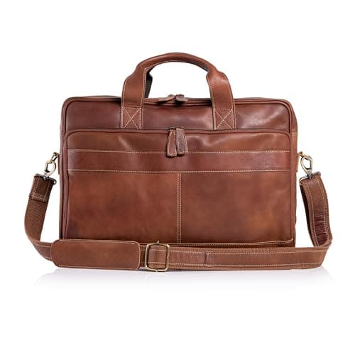 KomalC 16 Inch Leather briefcases Laptop Messenger Bags for Men and Women Best Office Satchel Bag — view 6