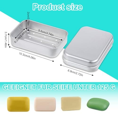 Tyqour Aluminium Travel Soap Container Metal Travel Soap Dish with Lid Self Draining Soap Tin Bar Soap Holder Soap Case Box for Camp Travel Gym Hiking Home Bathroom — view 2