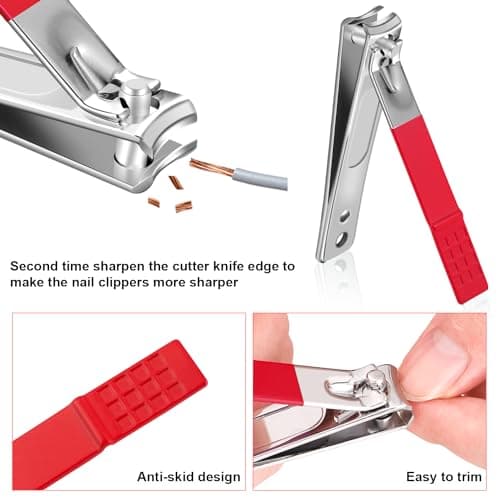 Manicure Set 10pcs Professional Nail Clippers Kit, Red — view 4