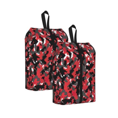 Camo Print Waterproof Shoe Bag Travel Bag with Carry Strap Storage Bag Versatile Cosmetic Bag-2pcs