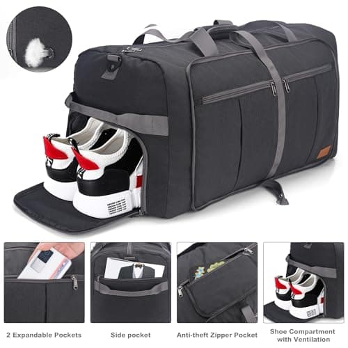 Upeelife 125L Foldable Travel Duffle Bag, Large Waterproof Holdall Bags — view 6