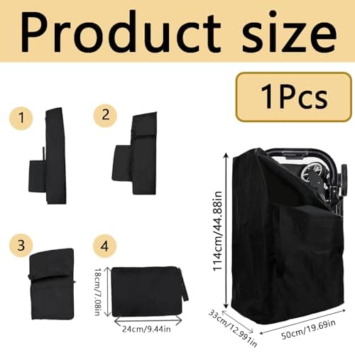 RJFUJP Stroller Bag for Airplane, Large Capacity Pram Travel Bag, Durable Baby Strollers and Baby Transport Bags, Protecting Strollers from Dirt and Damage — view 2