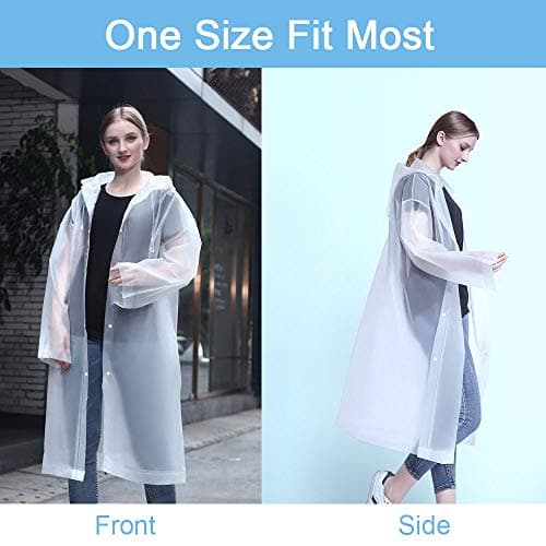 Vicloon Portable Raincoat, 2 Pack Rain Poncho Adult Waterproof with Hoods and Sleeves, Reusable Rain Resistant Poncho for Camping, Emergency Situations, Travel — view 6