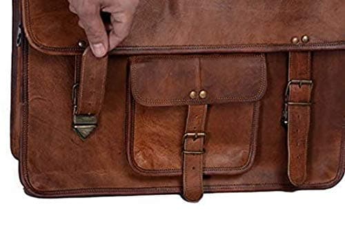 16 Inch Leather Briefcase for Men & Women, Laptop Messenger Computer Bag — view 5