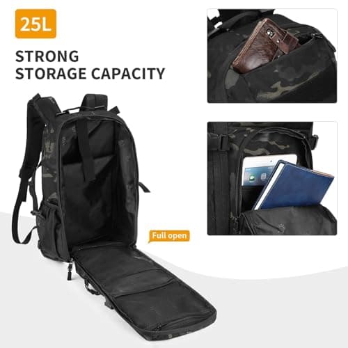 HUNTVP 25L Backpack Tactical Rucksack Military Molle Backpacks Mens Travel Ruck Sacks Adult Men, Molle Laptop Backpacks for Men and Women Hiking Camping Trekking Hunting Traveling Outdoors (Camo-25L) — view 3