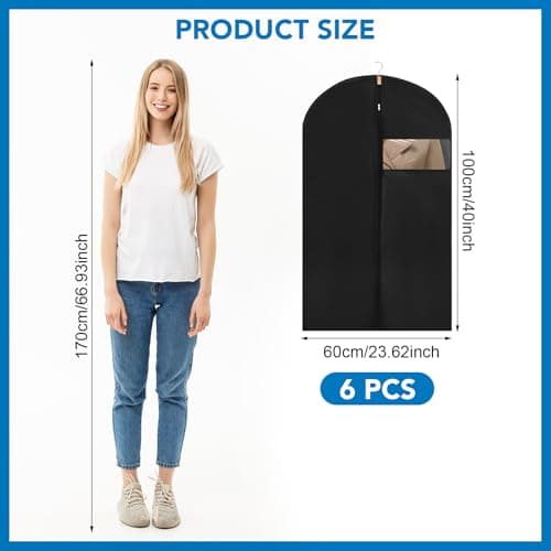 6 Pack Suit Bags PEVA Garment Bags Clothes Covers Suit Protector 60cm*100cm — view 2