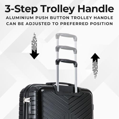 DK Luggage 24" Medium Hard Shell Polypropylene PP Suitcase 4 Wheel Spinner Luggage PP20 Black — view 6