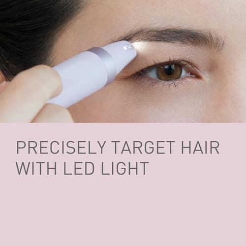 Panasonic ES-EF10-V503 Eyebrow & Facial Hair Epilator for Women, Eyebrow Shaper, LED Light, Compact Pen Design, AA Battery Operated, Light Purple — view 4