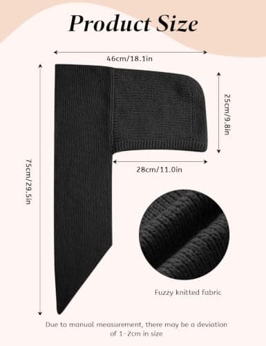 heekpek Hooded Scarf for Women 2 in 1 Hat Scarf Black — view 5