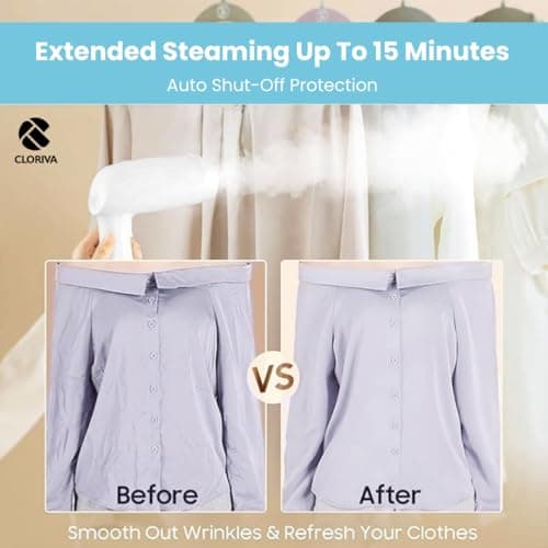 Clothes Steamer Handheld – Portable Travel Garment Steamer with 300ml Detachable Water Tank, Fast Heat-Up, Compact Wrinkle Remover for Clothes, Fabric & Curtains – Home, Office & Travel Use — view 5