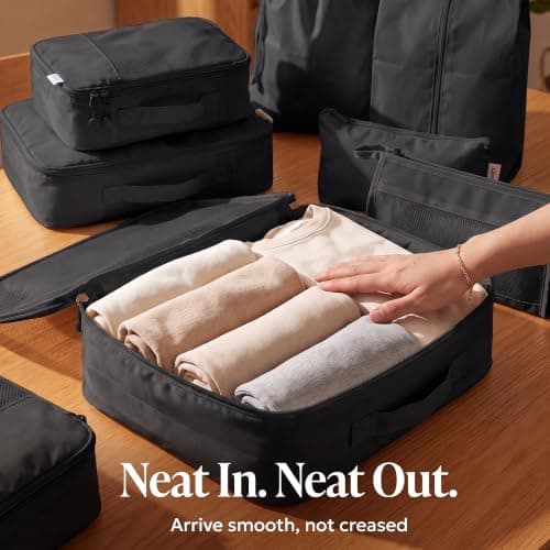 LUGG 8 Set Compression Packing Cubes for Suitcases – Suitcase Organiser Set, Lightweight 290D Polyester Waterproof Travel Bags, Luggage Packing Organizers, Travel Essentials for Men & Women — view 5