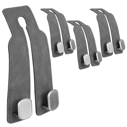 ANBEEISS 4 Pack 360° Swivel Car Headrest Hooks, Dual Hook