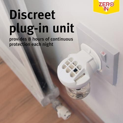 Zero In Knockdown Plug-In Mosquito Killer - Odour-Free Plug-In Insect Repellent Unit - Kills Mosquitoes, Midges, & Biting Insects on Contact - Provides Up to 45 Nights of Protection - 30ml Bottle — view 3