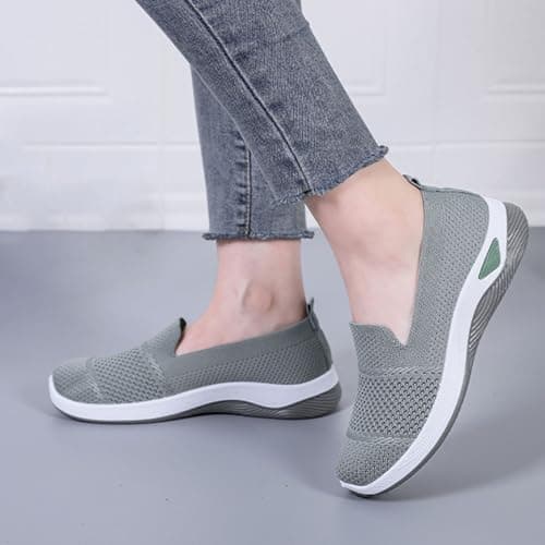 cfpqv Slip On Trainers Women's Orthopaedic Shoes Lightweight Mesh Sports Shoes Breathable Trainers Walking Shoes Gym Fitness Running Shoes Running Walking Road Running Shoes Bequme Slip-On Shoes Size — view 5