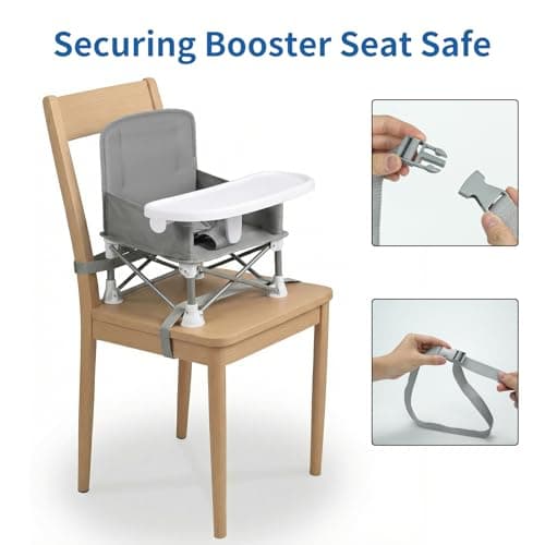 MFSLOVE Portable Booster Seat with Feeding Tray for Babies Toddler Booster Seat for Dining Baby Feeding Seat Baby Camping Chair,Travel Chair for 6 Months to 3 Years — view 5