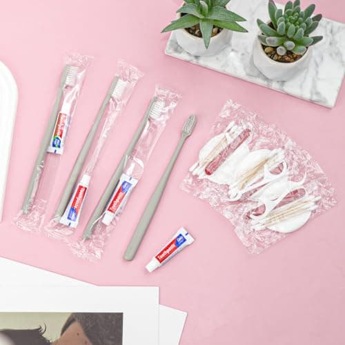Disposable Toothbrush and Toothpaste Travel Set with Hotel Vanity Kit - Individually Packaged for Hotel, Home, Camping, Travel (30-Pack) — view 2