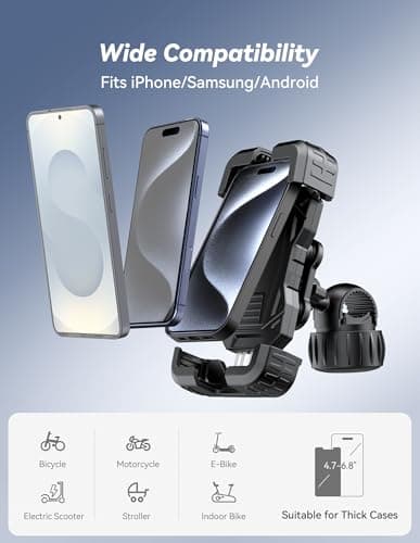 TECKNET Motorcycle Phone Mount, Bike Phone Holder For 4.7–6.8" Phones — view 4