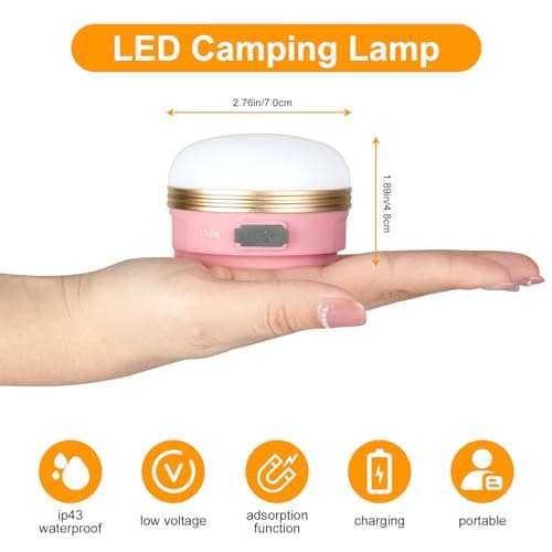 Flintronic Camping Lantern, USB Rechargeable Glare LED Tent Light with Magnetic Base, Waterproof Portable Outdoor Light, 3 Modes with SOS for Hiking, Fishing, Emergency, Home — view 2
