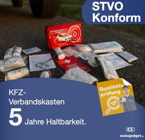 3 x first aid kit for cars including additional instruction book - first aid kit car according to current standard 2024 - DIN13164 - First Aid Kit - Social Packed — view 4