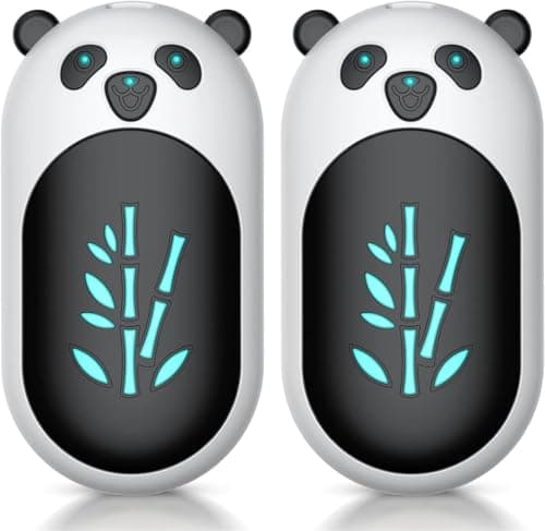 Hand Warmers Rechargeable 2 Pack, 6000mAh Electric Hand Warmer Reusable, 20Hrs Long Heating, Portable Pocket Heater Handwarmer for Women Men, Outdoor Camping, Ski Equipment(Black/White)