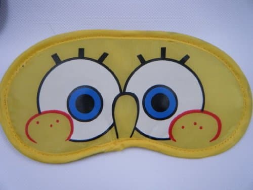 Fat-catz-copy-catz Yellow Square Pants Cartoon Novelty Eye Sleeping Travel Mask Cover — view 2