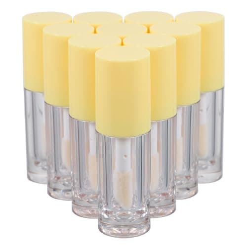 LIFKOME 10pcs Ml Lip Gloss Tubes Leak Proof Portable ABS Yellow Bottles