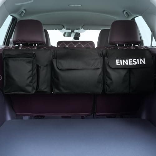 Einesin Car Boot Organiser, Seat Back Hanging Organisers with Built-in Cooler - Detachable Storage Modules with Zippers, Car Trunk Tidy Organiser Bag for SUVs, Vans