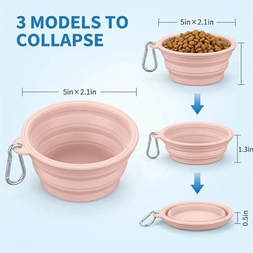 3 Pack Collapsible Dog Bowl, Portable Dog Water Bowl for Outdoor Activities, Non Slip Collapsible Bowl For Training Pets,Pink Green Purple Colour Options — view 4