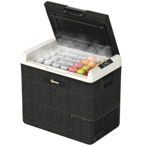 Outsunny 50L Car Refrigerator Portable Compressor Fridge Grey/Black