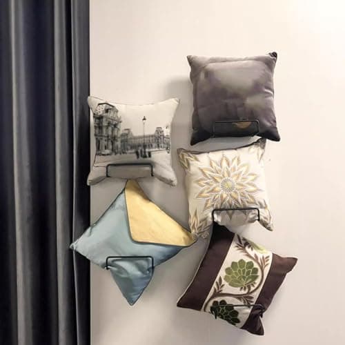 Pillow Organizer Holder,Wall Mounted Pillow Storage Rack - U-Shaped Metal Display Holder, 1-20 Pack Seasonal Cushion Organizer, Home Decor for Retail, Hotel & Home Use — view 5