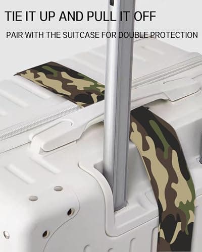 ASJHFDIR Luggage Straps for Suitcases, Adjustable Travel Belt, Durable Wide Luggage Strap, Cute Suitcase Strap Identifiers with Buckle, Bag Straps for Luggage, Classic Camouflage — view 3