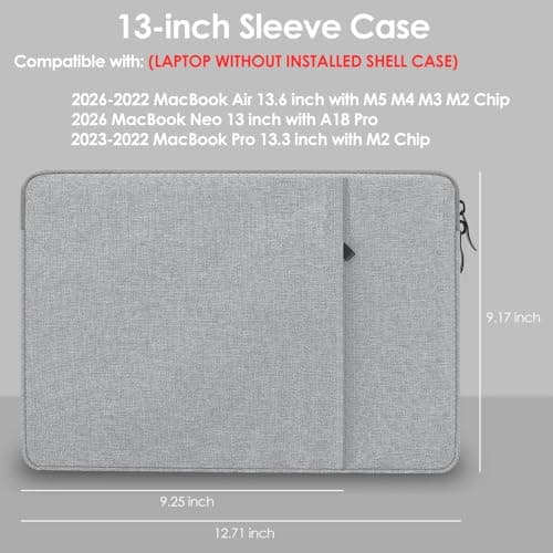 ProElife 13-Inch Laptop Sleeve for MacBook Air 13.6 M5/M4 & MacBook Neo — view 2