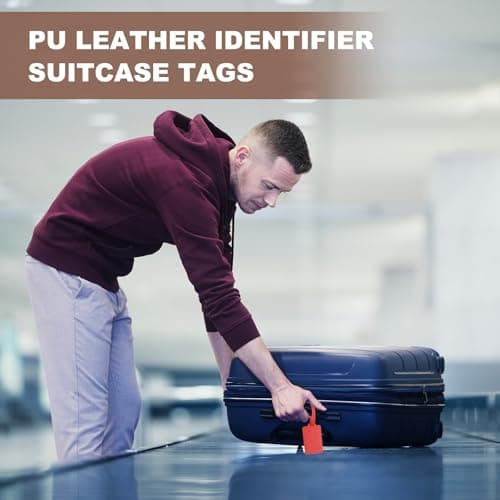 PATIKIL 2 Pcs Luggage Tags, PU Leather Travel Luggage Tags, White — view 5