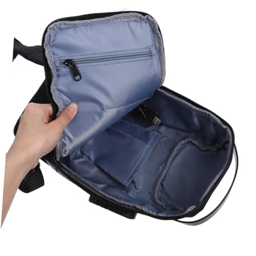 TOPPERFUN Waterproof Oxford Cloth Anti-Theft Cross Body Bag for Men, Sling Chest Bag with USB Charging Port, RFID Blocking for Travelling, Walking — view 4