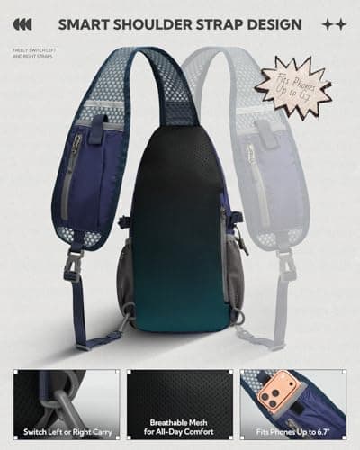 Waterfly Foldable Sling Bag Men Women, Anti Theft RFID Crossbody for Travel — view 6