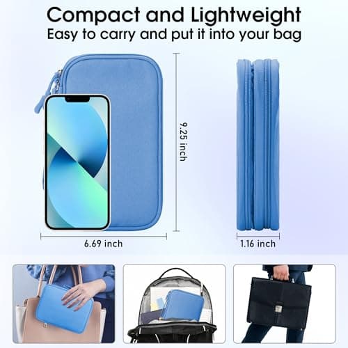 Arae Travel Essentials Electronic Organizer Double Layer - Sky Blue, L — view 2